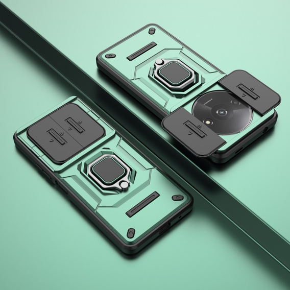 Pouzdro pro Xiaomi Redmi A3, KickStand Camera Lens, zelené