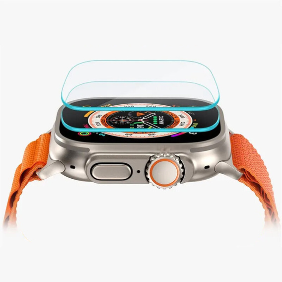 2x Tvrzené sklo s montážním rámečkem ERBORD pro Apple Watch Ultra 1/2/3 49 mm