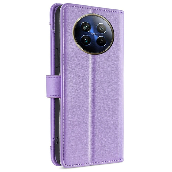Klopové pouzdro pro Realme 12, Wallet Zipper Pocket, fialové