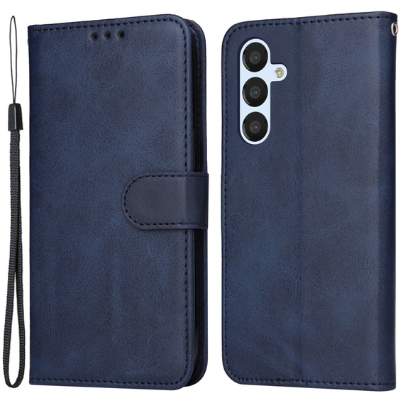 Klopové pouzdro pro Samsung Galaxy A34 5G, Leather Wallet, námořnicky modré