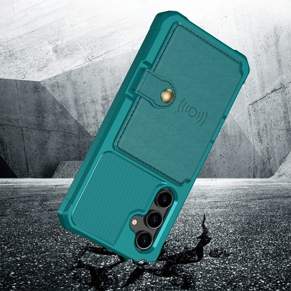 Pouzdro pro Samsung Galaxy S23 FE, Card Holder Kickstand, zelené