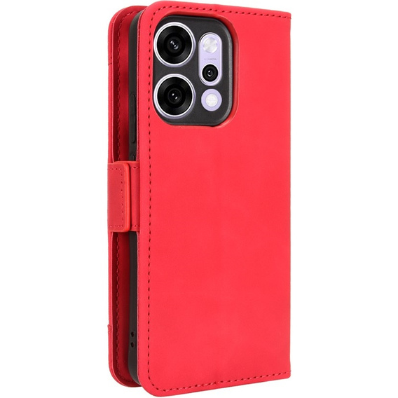 Klopové pouzdro pro Oppo Reno 14, slot na karty, peněženka, červené