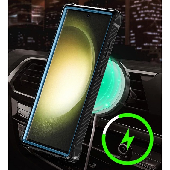 Pouzdro pro Samsung Galaxy S23 Ultra, Heavy Duty Ring Belt Clip, modré