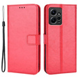 Klopové pouzdro pro Xiaomi Redmi Note 12 4G, Crazy Horse Wallet, červené