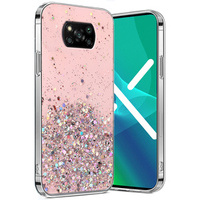 Pouzdro pro Xiaomi POCO X3 / X3 NFC, Glittery, růžové