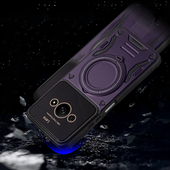 Obrněné pouzdro pro Xiaomi Redmi A3, Magnetic Ring, fialové