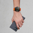 ERBORD Univerzální silikonový řemínek 22mm, Dual Color, oranžový / černý / černá přezka