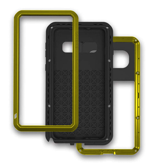Pouzdro Love Mei pro Samsung Galaxy S10+ Plus, armored with glass, žluté