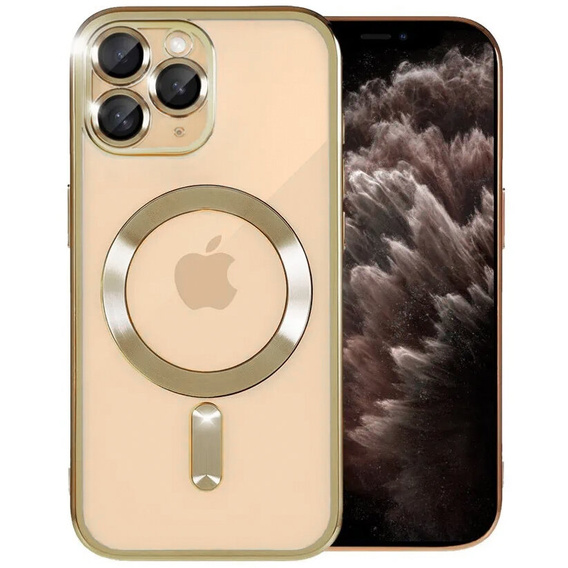 Pouzdro pro iPhone 11 Pro, Electro MagSafe, zlaté + sklo na displej