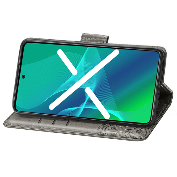 Klopové pouzdro pro Motorola Moto G71 5G, Butterfly, šedé