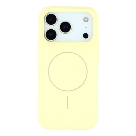 Silikonové pouzdro pro iPhone 17 Pro Max, pro MagSafe, proti nárazu, žluté