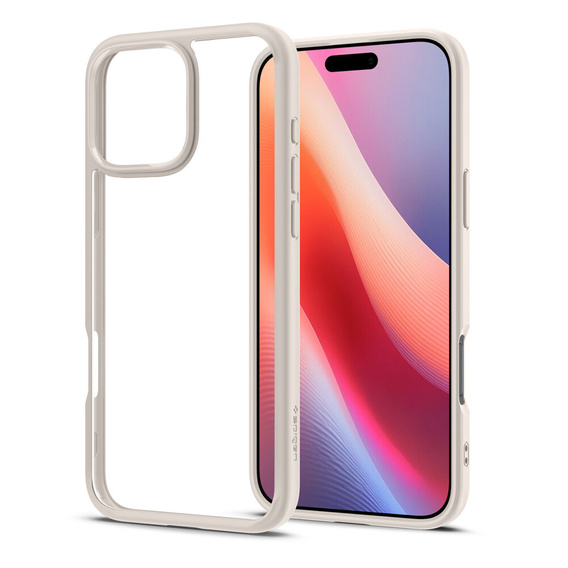 Pouzdro Spigen pro iPhone 16 Pro Max, Ultra Hybrid, transparentní / titanová + 9H tvrzené sklo