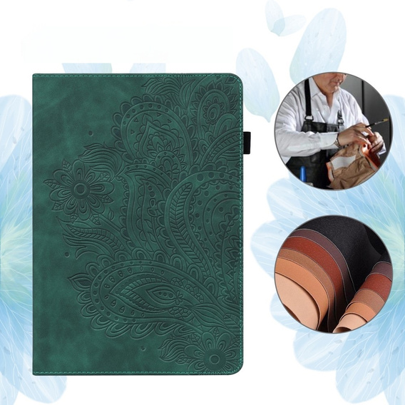 Pouzdro s klopou pro Xiaomi Redmi Pad SE 11", flower, zelené