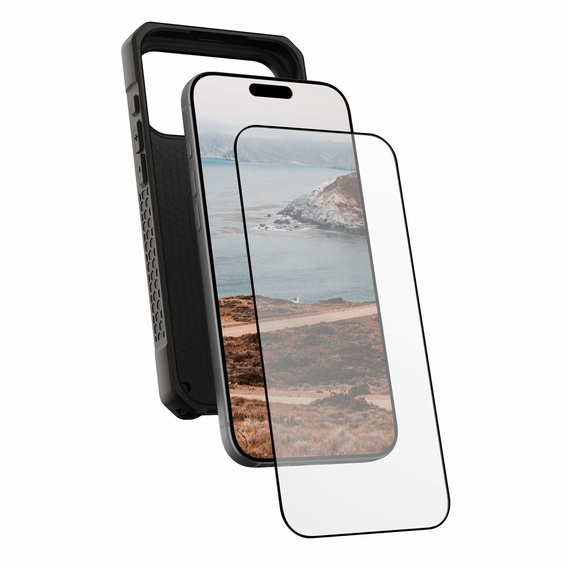 Tvrzené sklo Urban Armor Gear pro iPhone 17 Pro Max, Glass Shield, s montážním rámem