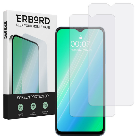 2x tvrzené sklo pro Huawei Nova Y61, ERBORD 9H Hard Glass na displeji