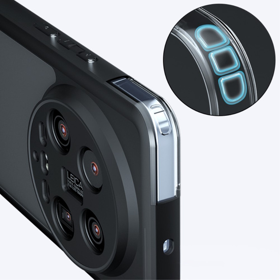 Pouzdro pro Xiaomi 14 Ultra, Fusion Hybrid, s ochranou fotoaparátu, transparentní / černé