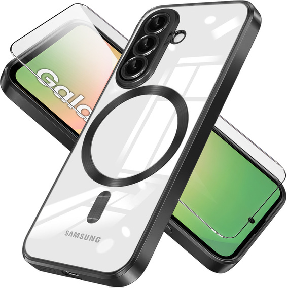 Pouzdro pro Samsung Galaxy A56, Electro MagSafe, černé + sklo na displej