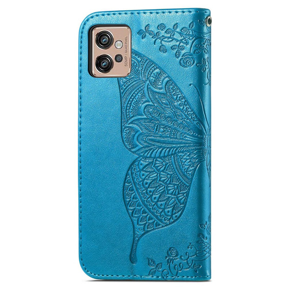 Klopové pouzdro pro Motorola Moto G32, Butterfly, modré