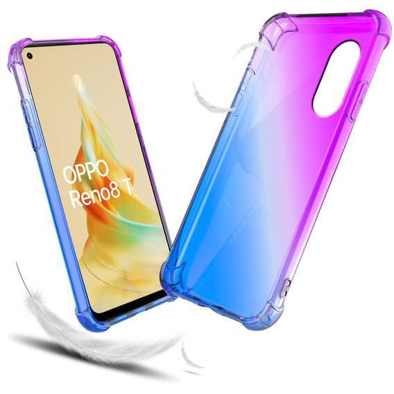 Pouzdro pro Oppo Reno8 T, Gradient Dropproof, Fialová / modrá