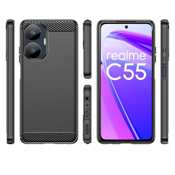 Pouzdro pro Realme C55, Carbon, černé