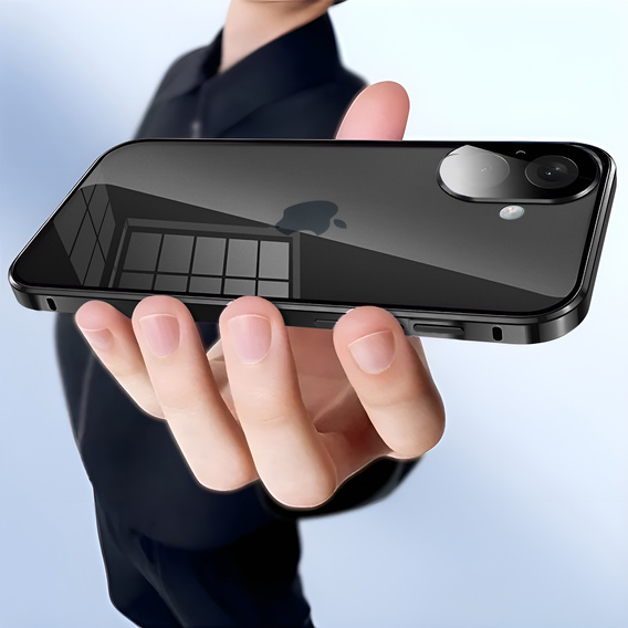 Pouzdro pro iPhone 16, Magnetic Dual Glass, černé