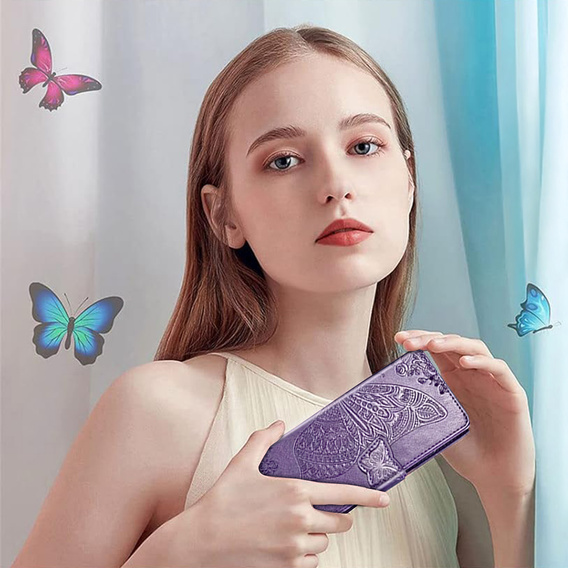 Klopové pouzdro pro Xiaomi Poco F7 Pro, Butterfly, fialové