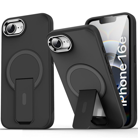 Pouzdro pro Iphone 16E, matný stojánek, pro MagSafe, černé