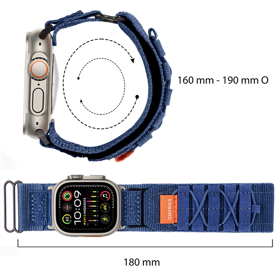Nylonový řemínek ERBORD Runner pro Apple Watch 1/2/3/4/5/6/7/8/9/SE/ULTRA/ULTRA 2 42/44/45/49MM