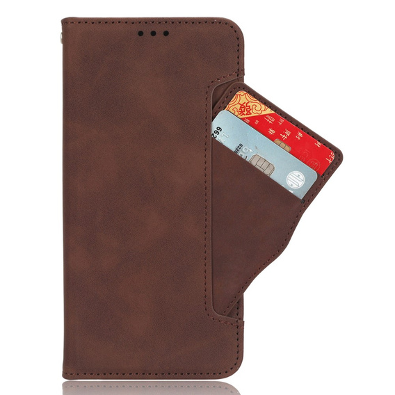 Klopové pouzdro pro Oppo Reno 13, Card Slot, hnědé