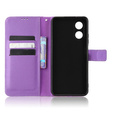 Klopové pouzdro pro Oppo A17, Wallet Smart Magnet, fialové