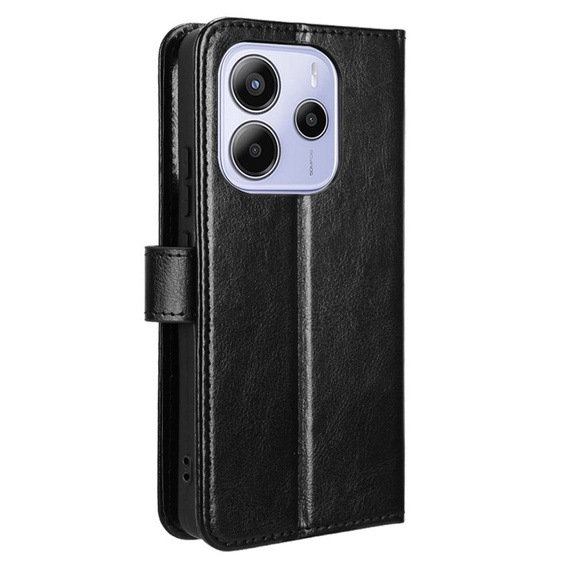 Klopové pouzdro pro Xiaomi Redmi Note 14 4G, Crazy Horse Wallet, černé