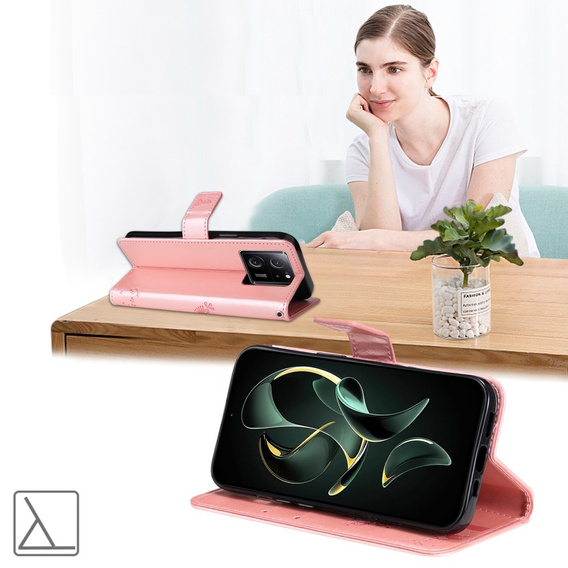Klopové pouzdro pro Xiaomi 13T / 13T Pro, strom, růžové rose gold