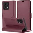 Pouzdro pro Motorola Edge 50 Pro, ERBORD Glossy Litchi, flipová peněženka, červené