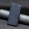 Klopové pouzdro pro Samsung Galaxy A25 5G, Wallet Litchi Leather, námořnicky modré + 9H sklo 