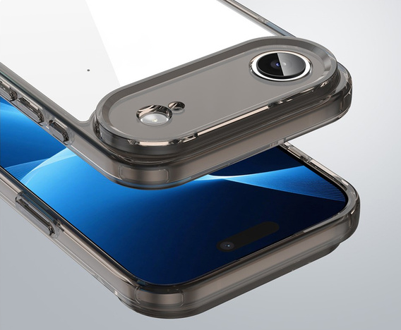 Silikonové pouzdro pro iPhone Air, s pevnou zadní stranou, kouřově černé