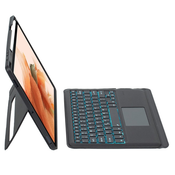 Pouzdro s podsvícenou bluetooth klávesnicí pro Samsung Galaxy S9+ / S9 FE+ / S10+ Plus, černé