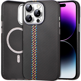Pouzdro pro iPhone 14 Pro Max, Carbon Fiber MagSafe, černé