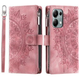 Klopové pouzdro pro Xiaomi Redmi Note 13 Pro 4G / Xiaomi Redmi Note 14S / Xiaomi Poco M6 Pro 4G, Mandala, růžové rose gold