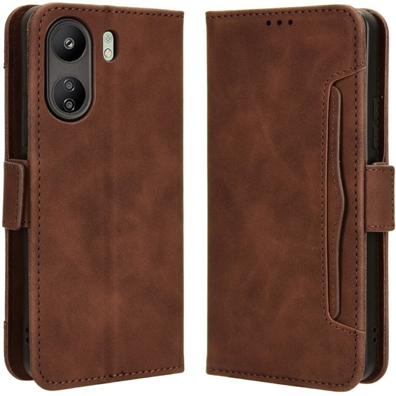 Klopové pouzdro pro Xiaomi Redmi 13C / Poco C65, Card Slot, hnědé