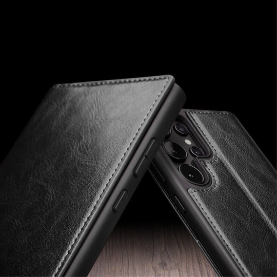 Flipové pouzdro pro Samsung Galaxy S25 Ultra, QIALINO Leather Wallet, černé