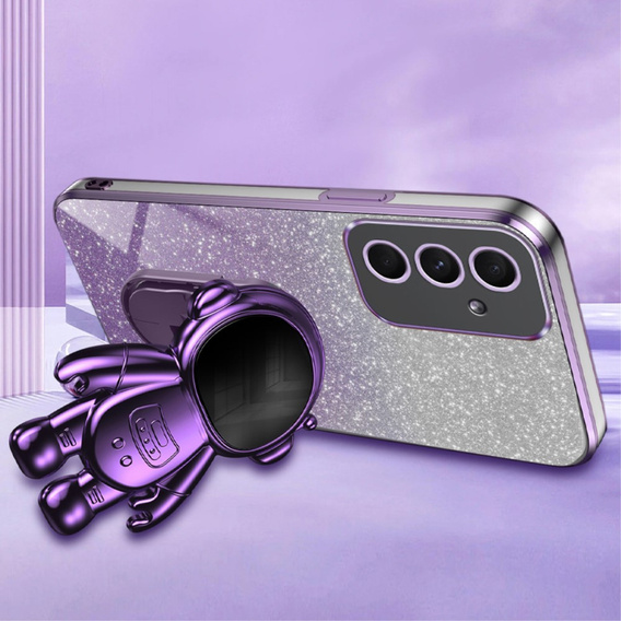 Pouzdro pro Samsung Galaxy A55 5G, Glitter Astronaut, fialové