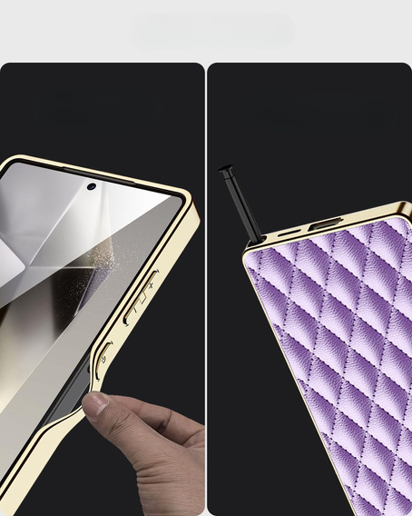 Pouzdro pro Samsung Galaxy S25 Ultra, Leather Rhombus, fialové