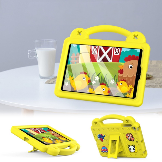 Dětské pouzdro pro iPad mini 7.9" 2019/2015/2014/2013/2012 (5/4/3/2/1 gen.), Cute Patterns, se stojánkem, žluté