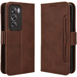 Klopové pouzdro pro Oppo Reno 12 Pro, Card Slot, hnědé