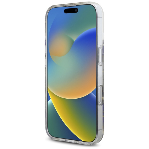 Pouzdro GUESS HC MagSafe Resin Flowers and Glitter pro iPhone 16