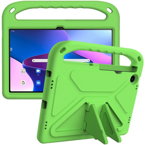 Dětské pouzdro pro Lenovo Tab M10 Plus 10.6 Gen 3 TB-125F TB-128F, dětské pouzdro s rukojetí, zelené