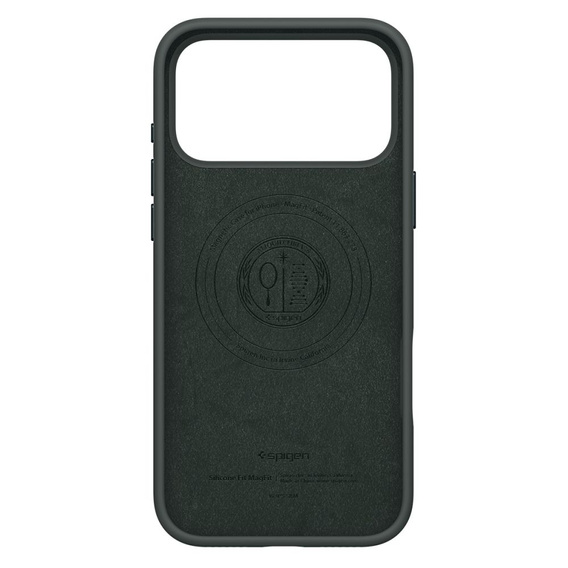 Spigen pouzdro pro iPhone 17 Pro Max, Silicone Fit MagSafe, Abyss Green