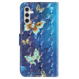 Klopové pouzdro pro Samsung Galaxy A35 5G, Wallet, Butterflies modré