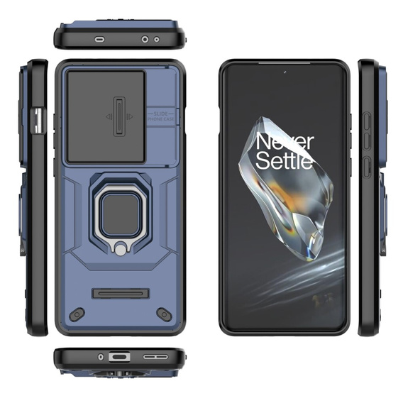 Pouzdro pro OnePlus 12 5G, KickStand Camera Lens, modré