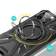 Pouzdro pro iPhone 16 Pro, pancéřované se stojánkem a deskou na rukojeť, černé
